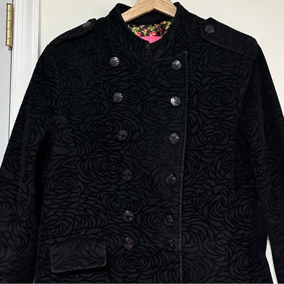 Vintage Y2K Betsey Johnson Double Breasted Black Wool Blend Coat - Picture 6 of 14